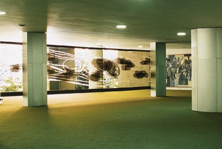 Painel Araguaia, localizado no Salão Verde, é uma das principais obras de arte do acervo da Câmara - (Foto: Câmara dos Deputados)