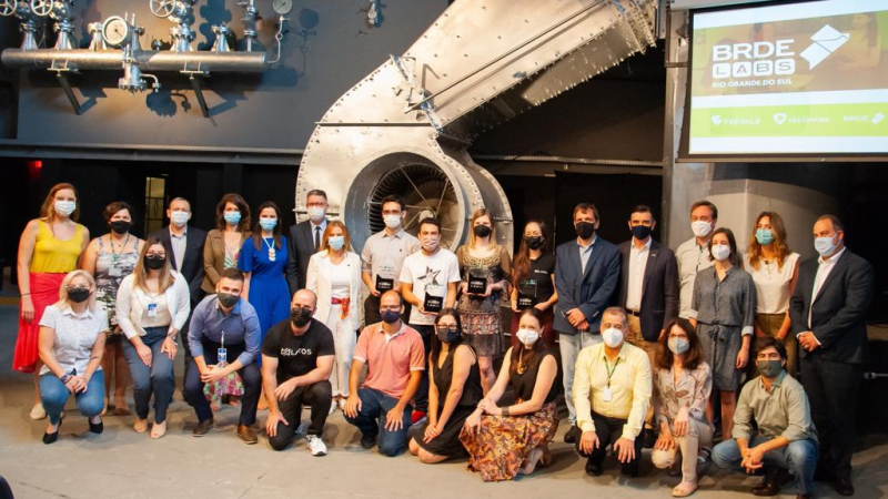 Premiação das melhores startups do BRDE Labs na edição 2021 do programa - Foto: Caroline Souza - Universidade Feevale / Divulgação