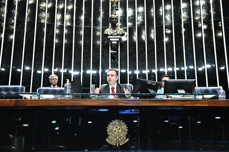 Rodrigo Pacheco preside a sessão do Senado - Roque de Sá/Agência Senado
