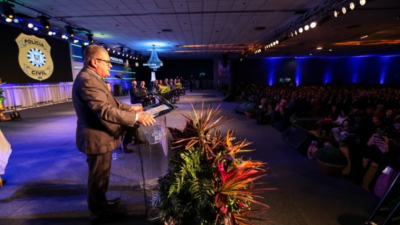 “Ser policial civil é sinônimo de dedicação e abnegação, é estar à disposição da sociedade gaúcha”, disse Ranolfo - Foto: Gustavo Mansur / Palácio Piratini