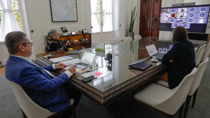 Governador Ranolfo conduziu reunião realizada por videoconferência - Foto: Itamar Aguiar / Palácio Piratini