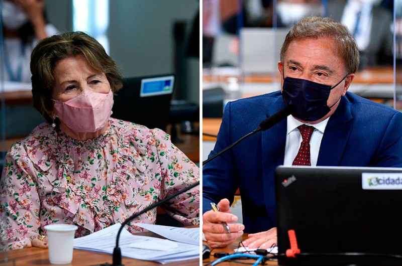 Com covid, Nilda Gondim e Alvaro Dias se afastam das atividades presenciais - Edilson Rodrigues e Roque de Sá/Agência Senado