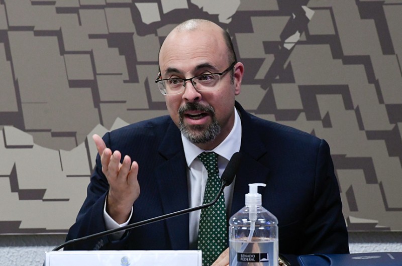 Juliano Féres Nascimento durante sabatina na Comissão de Relações Exteriores (CRE) do Senado, em maio - Edilson Rodrigues/Agência Senado