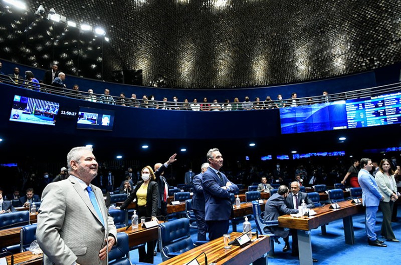 O Plenário do Senado durante a sessão deliberativa desta quinta-feira
