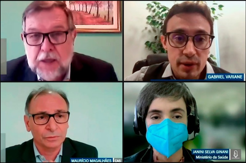 Autor de projeto que cria a data, Flávio Arns (ao alto, à esq.) comandou debate da CAS com especialistas, nesta quarta - Youtube/Tv Senado