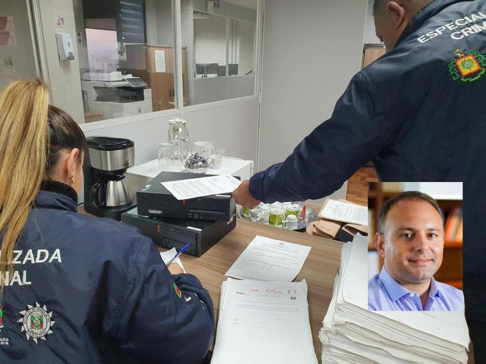 Marcelo Gazen (foto menor) é acusado de manter contratos de licitação considerados fraudulentos