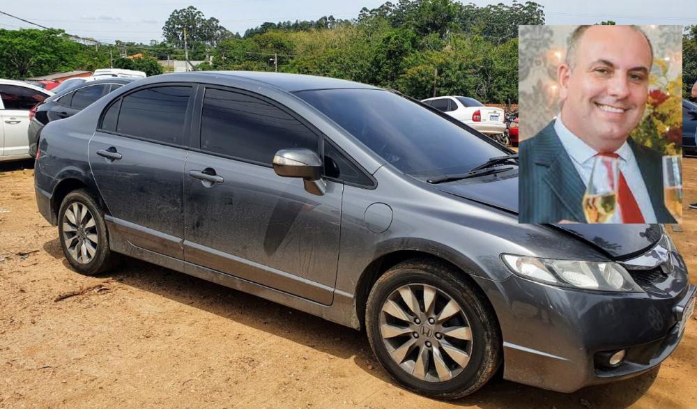 Veículo usado no dia do roubo que resultou na morte do advogado Roberto Fortunatto Dall Agnol, no dia 11 de setembro de 2021. Crédito: 1ª DP