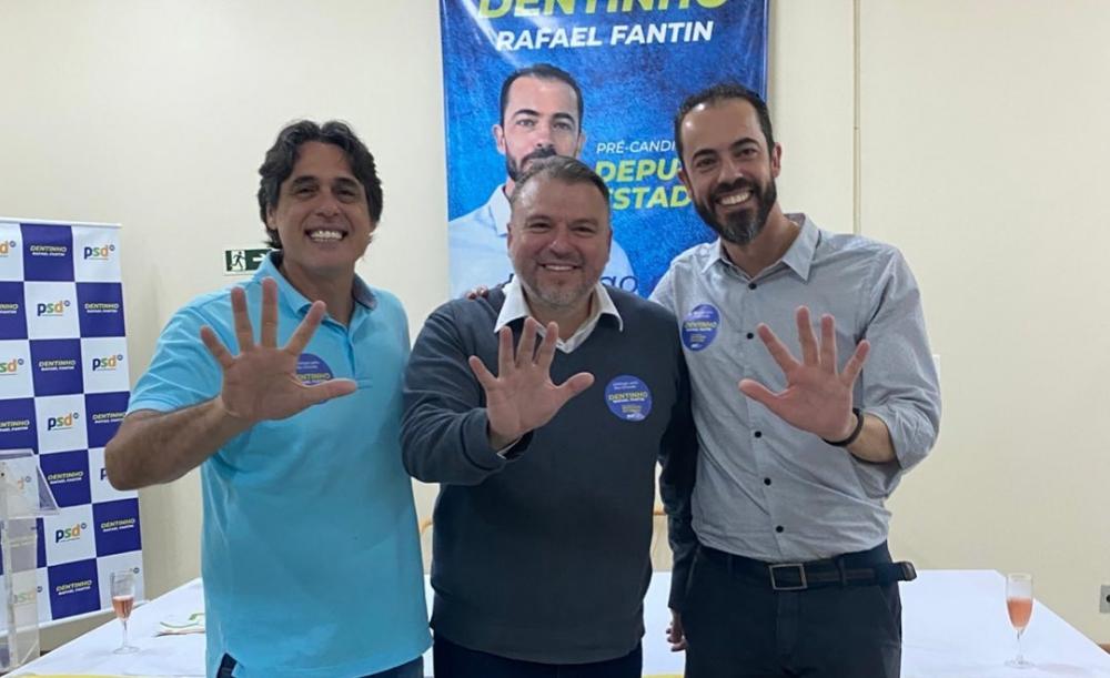 Deputado federal Danrlei (E) foi um dos presentes no lançamento da pré-candidatura de Dentinho