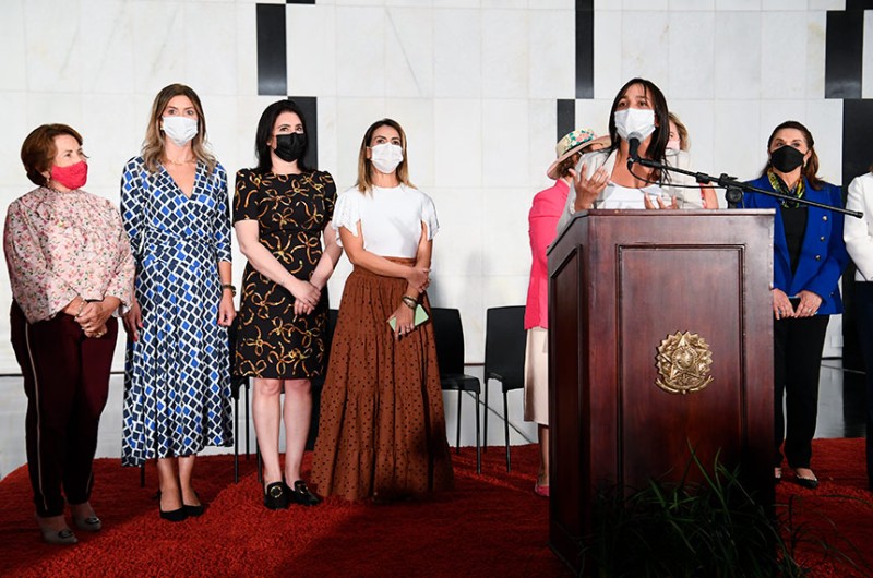 A líder da bancada, senadora Eliziane Gama, destacou a discussão sobre aumento no orçamento de programas voltados à mulher e investigações de denúncias de assédio moral e sexual contra mulheres - Jonas Pereira/Agência Senado