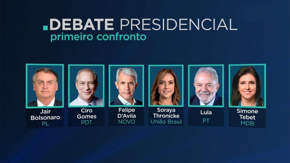 Debate presidencial é chance dos candidatos que estão atrás nas pesquisas se mostrarem aos eleitores - Foto: Reprodução/Band