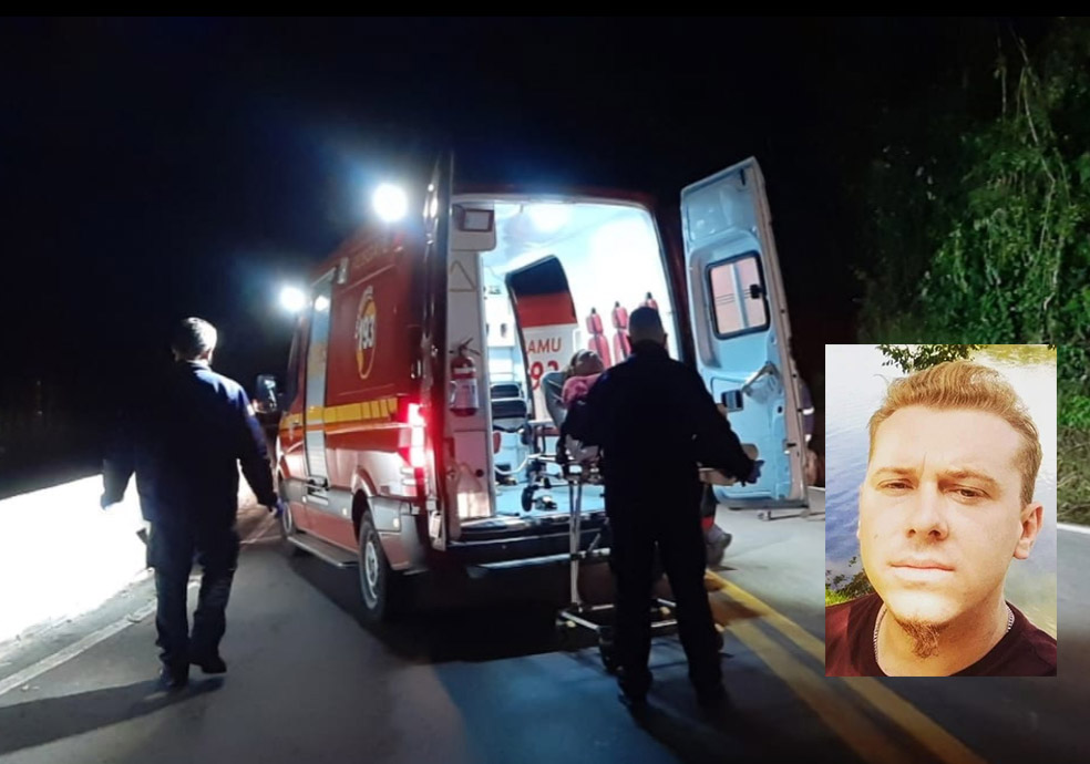 Sguaisser (foto menor) perdeu o controle da motocicleta e caiu nas curvas da morte na BR 470 - Foto: Meramente ilustrativa 