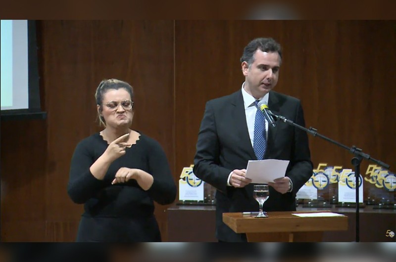 Pacheco discursou na abertura do seminário comemorativo dos 50 anos da Associação dos Juízes Federais do Brasil - Reprodução/AJUFE