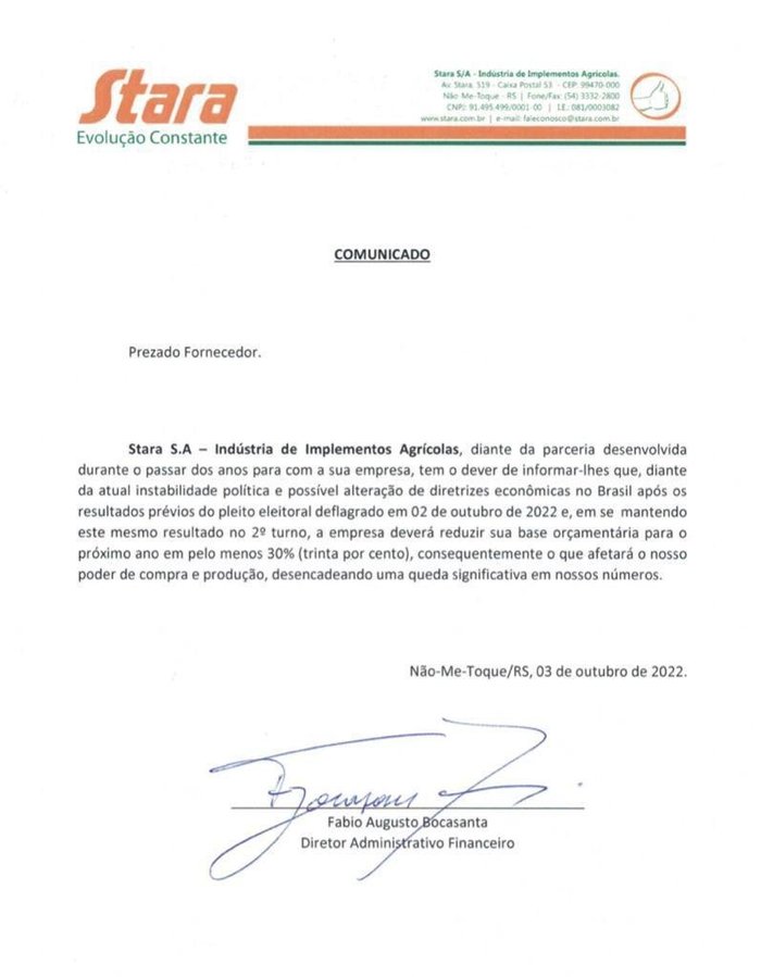 Empresa ainda não se manifestou oficialmente sobre o documento que circula nas redes sociais - Foto: Divulgação