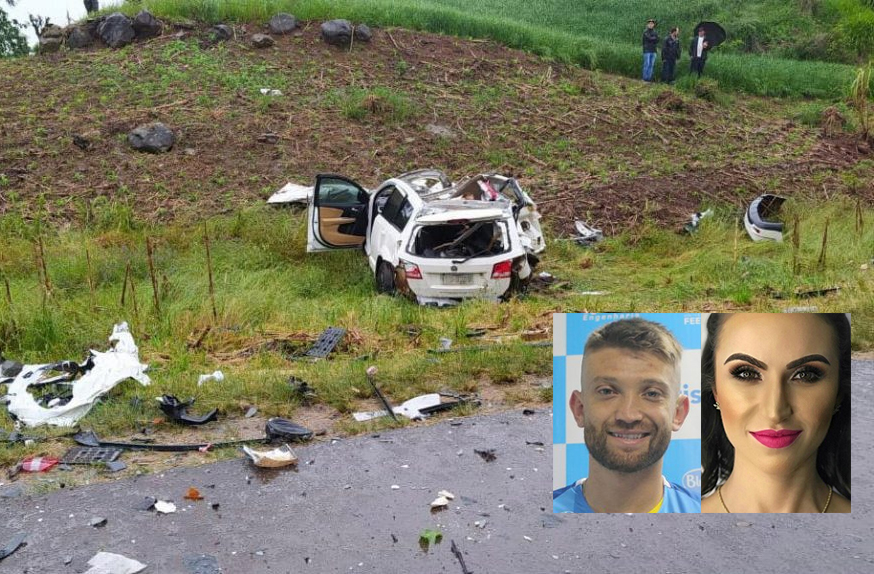 Neuton sofreu ferimentos leves, mas sua companheira Mariáh morreu no local do acidente - Foto: PRF/Divulgação