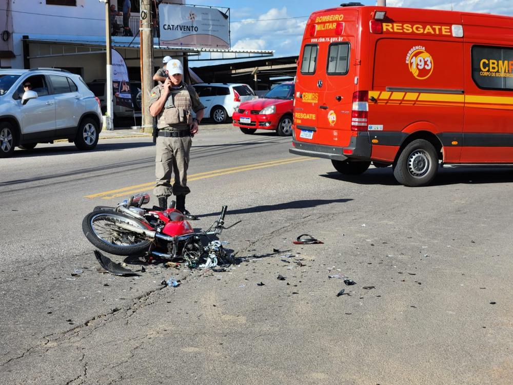 Motociclista fica ferido em acidente de trânsito em Bento Gonçalves