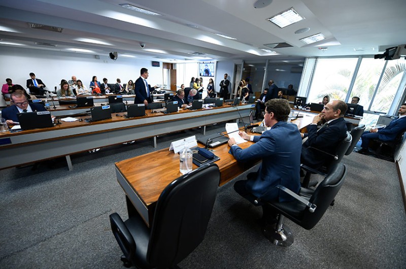 Veneziano Vital do Rêgo apresenta seu relatório ao lado do presidente da CE, Marcelo Castro - Geraldo Magela/Agência Senado