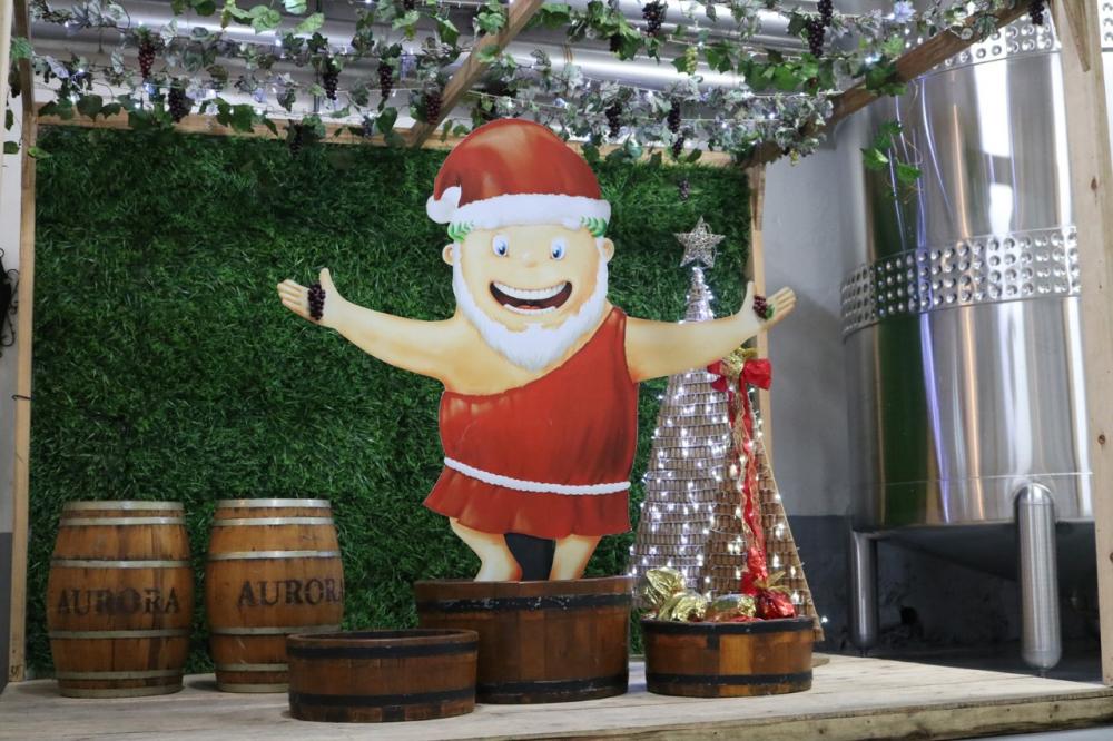 Unidades da Vinícola Aurora já estão decoradas para o Natal. Créditos: Karine Fonseca