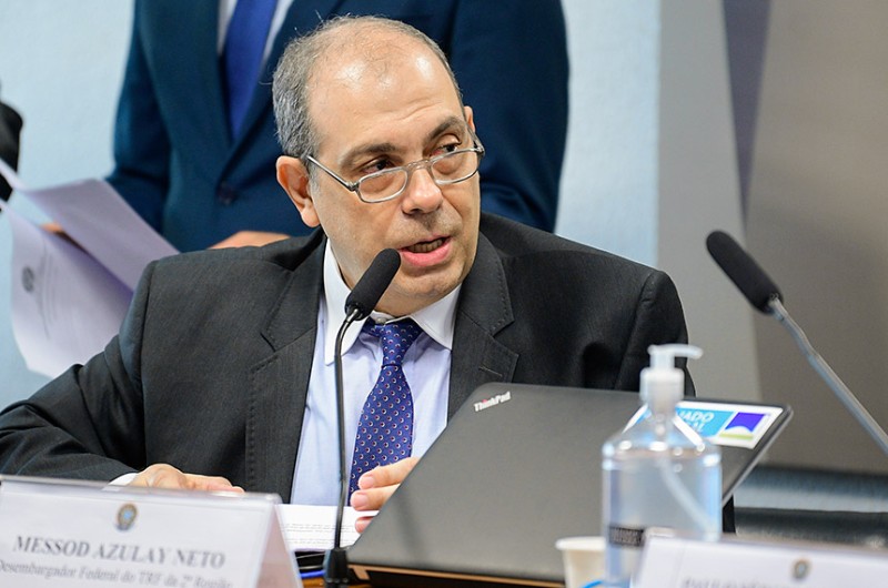 Messod Azulay Neto, presidente do TRF2, foi aprovado por unanimidade pela CCJ para ministro do Superior Tribunal de Justiça; se confirmado pelo Plenário, substituirá Napoleão Maia - Pedro França/Agência Senado