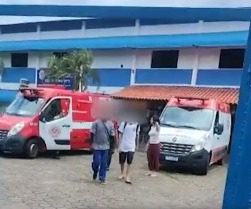 Um aluno queboru a perna ao tentar fugir dos tiros pulando o muro - Fotos: Reprodução Redes Sociais