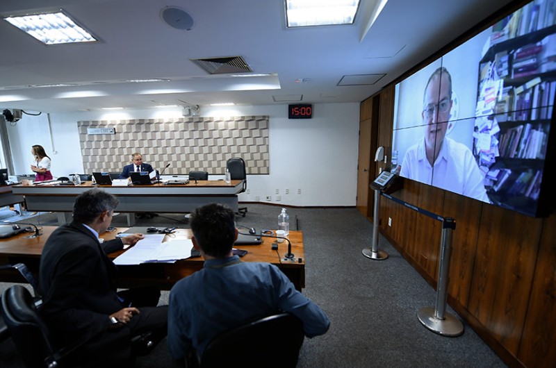 Debatedores durante a audiência promovida nesta quarta-feira pela Comissão Senado do Futuro - Edilson Rodrigues/Agência Senado