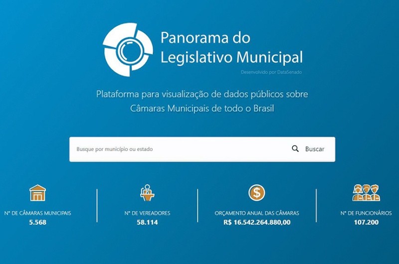 Imagem da página inicial da plataforma desenvolvida por servidores do Senado - Reprodução