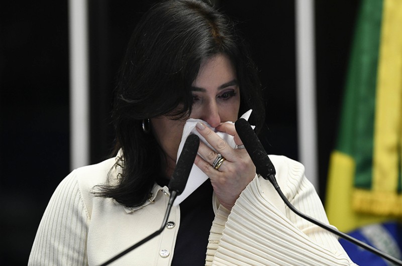 Simone Tebet se despediu do Senado com um discurso emocionado - Roque de Sá/Agência Senado