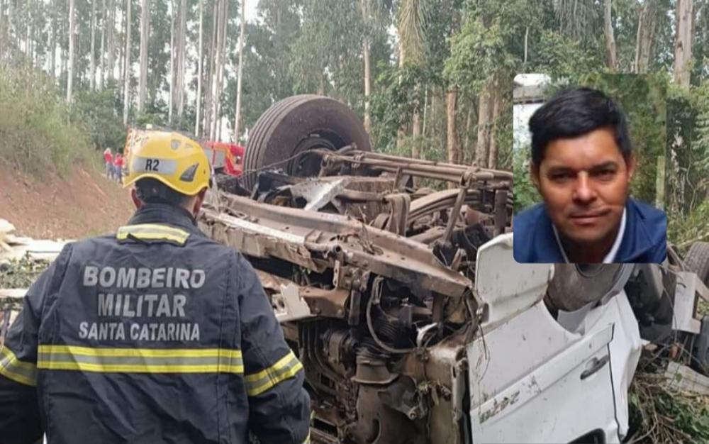 Adilson da Silva tinha 47 anos e estava sozinho no caminhão acidentado - Foto: Corpo de Bombeiros/Divulgação 