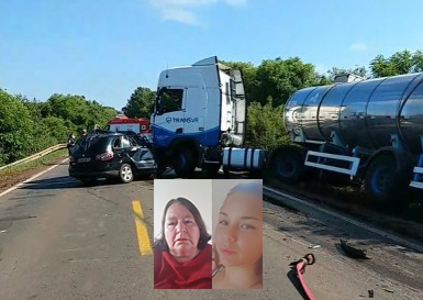 Maria de Lourdes de Oliveira e Nathalia de Olivera Santana (foto menor) estão entre as vítimas fatais do acidente - Foto: Divulgação