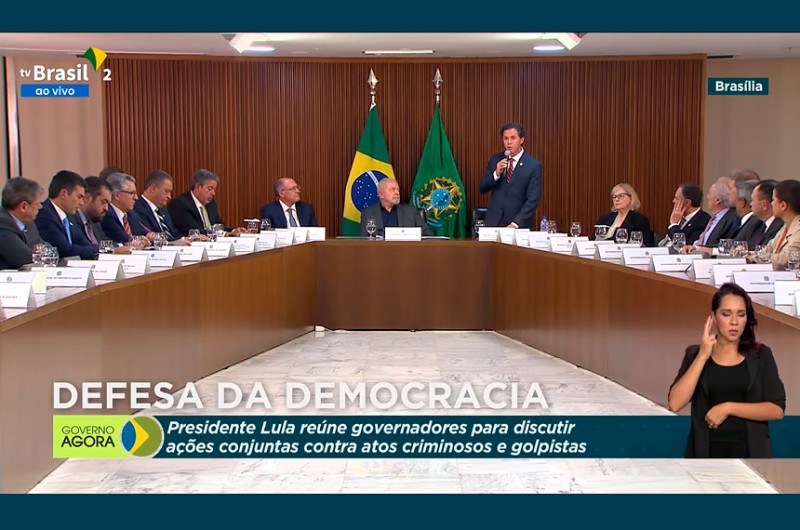 Veneziano, na reunião de Lula com governadores: o Senado se reunirá amanhã, mesmo sem portas, para deliberar sobre o decreto apresentado pela chefia do Executivo - Brasil/Reprodução