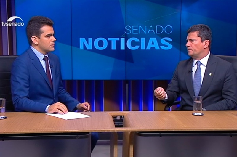 Moro: existe uma insatisfação com a prestação da Justiça no país, e o Senado é um dos campos para que isso seja enfrentado - Reprodução/Tv Senado