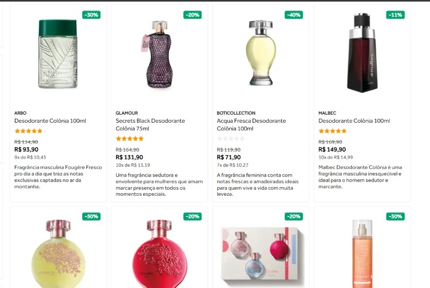 Última semana para aproveitar os descontos de até 50% do Boticário