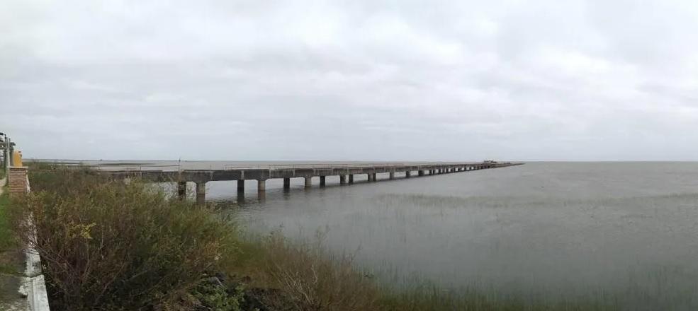 Balneário do Porto, impróprio para banho, em Santa Vitória do Palmar. Crédito: Fepam/Divulgação