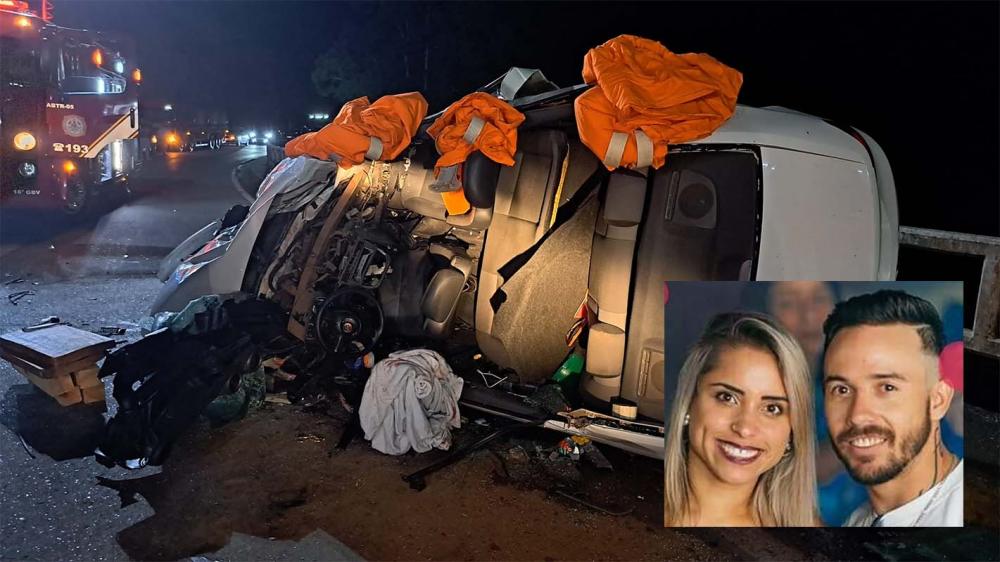 Jessica Elesbão foi a vítima fatal do acidente, enquanto Everson de Azevedo está internado no hospital em estado grave - Foto: Guilherme Kalsing/Rádio Estação FM/Divulgação