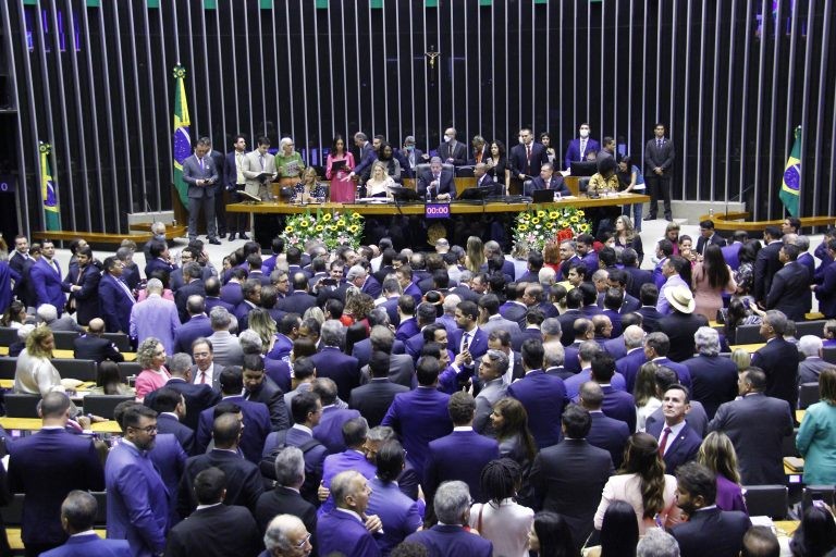 Cerimônia de posse dos deputados federais da 57ª legislatura - (Foto: Marina Ramos/Câmara dos Deputados)