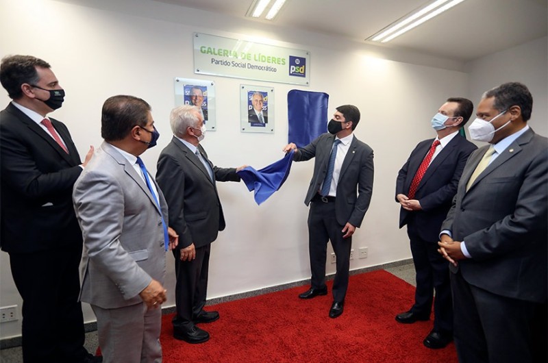 Inauguração da sala da liderança do PSD e espaço em homenagem ao ex-senador Arolde de Oliveira, em agosto de 2021 - Luís Carlos Campos Sales/Gabinete Nelsinho Trad