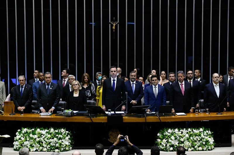 Superação dos ataques antidemocráticos do dia 8 de janeiro foi mencionada nos pronunciamentos dos que representaram os Três Poderes na abertura do ano legislativo - Marcos Oliveira/Agência Senado