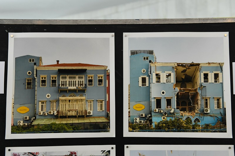 O antes e o depois de um prédio histórico parcialmente destruído na explosão - Jefferson Rudy/Agência Senado