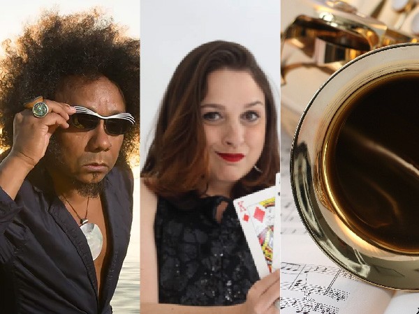 Edição CCOM Funarte – 1. Imagem de Chico César presente na exposição “BRASILERÔ”, no CCBB Brasília (Crédito: Marcos Hermes); 2. Show de Mágicos, no Complexo Cultural Funarte SP, em São Paulo (Crédito: Mário Mendo); 3. Oficinas on-line do Academia Arte de 