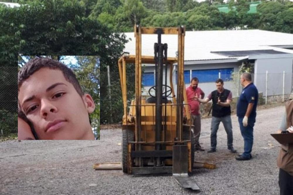 Lucas da Silva Alves, de apenas 16 anos, morreu ao operar empilhadeira. A atividade é proibida para menores de 18 anos. A empresa será investigada. Crédito: MTE