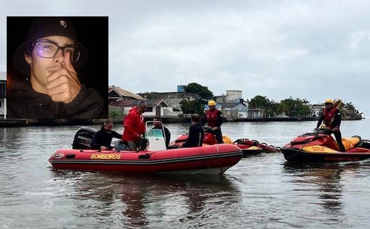 Brian Grandi tem 20 anos e não sabe nadar. Bombeiros procuram por ele nas águas do Rio Mampituba - Foto: Corpo de Bombeiros/Divulgação