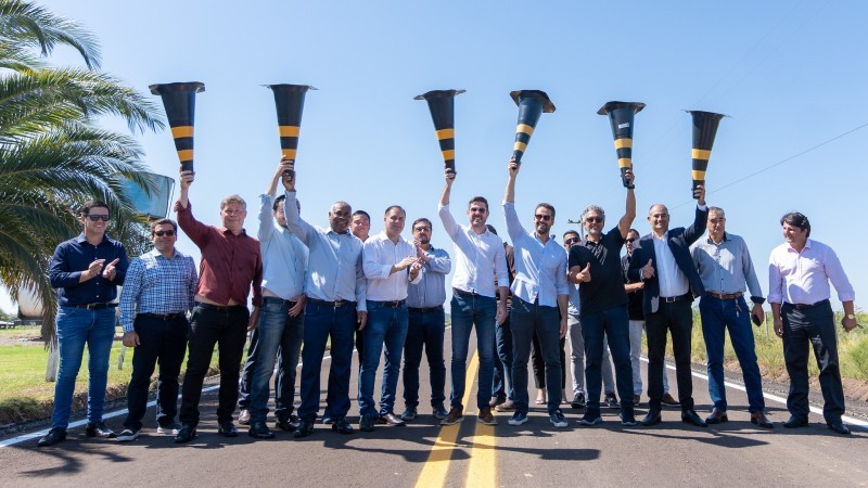 Pavimentação de 34,9 quilômetros da RS-566, entre Alegrete e Maçambará, vai acelerar escoamento da produção na região -Foto: Maurício Tonetto/Palácio Piratini