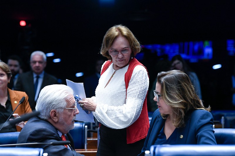 Zenaide Maia (centro), relatora do projeto em Plenário: a gente vai dar visibilidade à importância das mulheres - Jefferson Rudy/Agência Senado