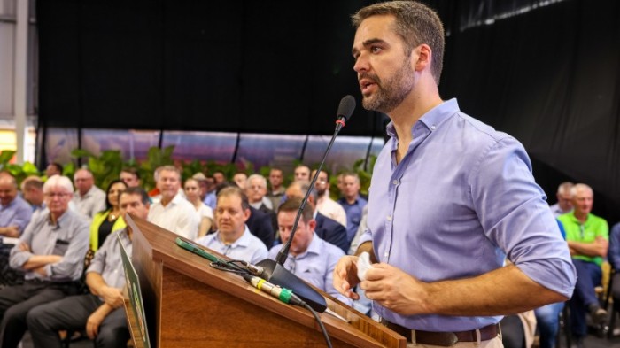 Em seu discurso, Leite abordou, entre outros assuntos, os investimentos para viabilizar os custos dos produtores -Foto: Gustavo Mansur/Secom