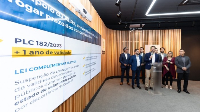 Na entrevista coletiva para a imprensa, Leite detalhou a estratégia de reposição programada do efetivo da segurança pública -Foto: Maurício Tonetto/Secom