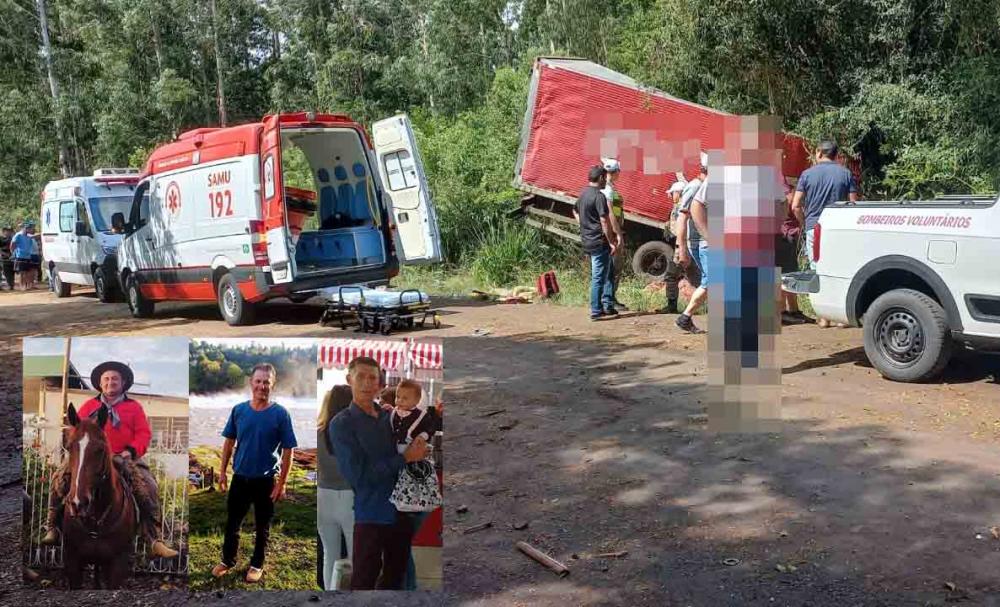 Jarbas Claudiomiro Kunde Spiering, de 52 anos, aulo Roberto Billig, o Beto, de 59 anos, e Clovis Wappler, o Zeca, de 56 perderam a vida no acidente - Foto: Elion Silva/Rádio Geração FM