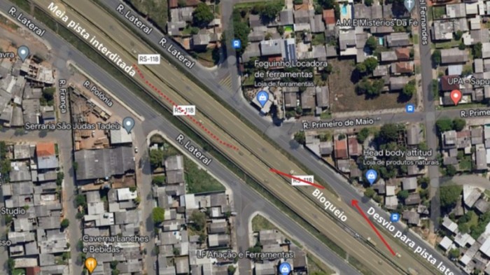 Bloqueios são decorrentes da construção da passarela de pedestres no trecho -Foto: Ascom Daer