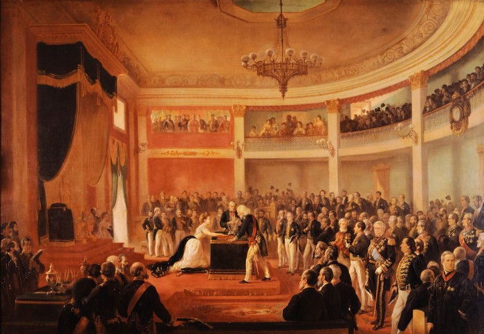 "Juramento da Princesa Isabel", 1875, de Victor Meirelles, no Palácio Conde dos Arcos, primeira sede do Senado - Domínio Público