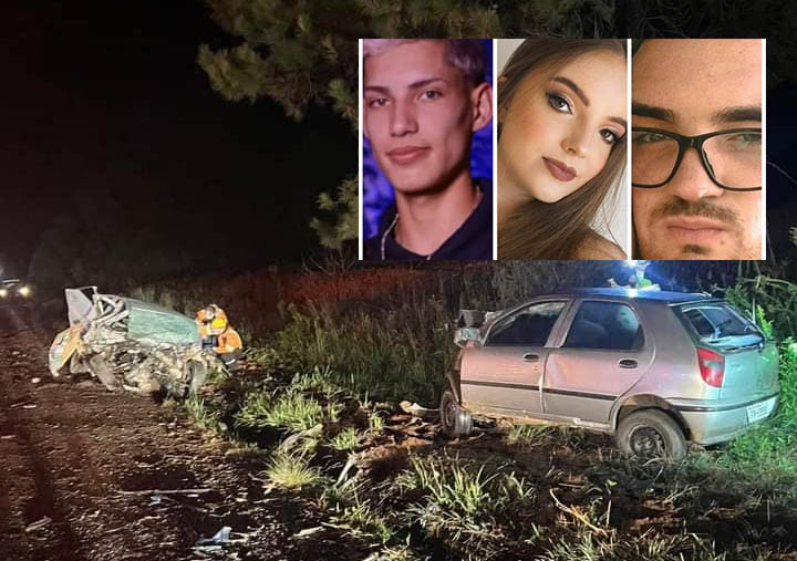 Weslen Borges, Isadora Rocha e Pedro da Silva foram as vítimas fatais - Fotos: Rudimar Galvan/Rádio Cacique/Divulgação