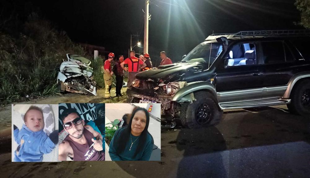 Bebê Théo, Darlan Martini e Irelda de Amorim foram as vítimas fatais do acidente - Foto: Eduardo Cover Godinho/Rádio Aurora FM/Divulgação