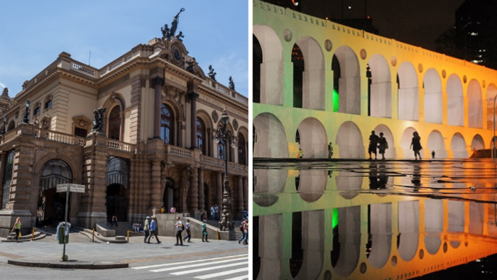Ponto turístico em São Paulo. Crédito: Embratur / Aqueduto Carioca, localizado no bairro da Lapa (RJ). Crédito: Arquivo MTur